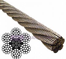 6X19 uncal excavating wire rope