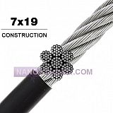 سیم بکسل روکش دار مشکی سایز 6 میلی متر بافت 19*6 مغز فولاد سیم بکسل روکش دار مشکی سایز 6 میلی متر بافت 19*6 مغز فولاد