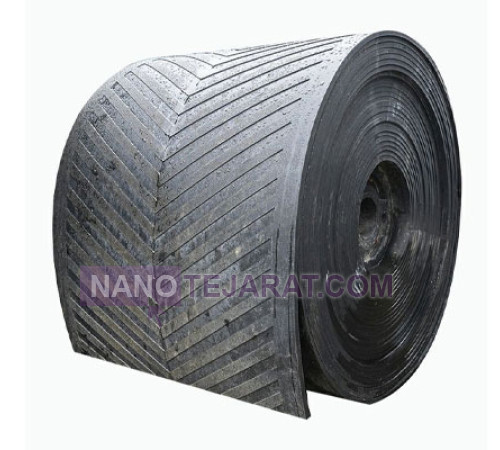 80-centimeter wide cleated rubber conveyor belt