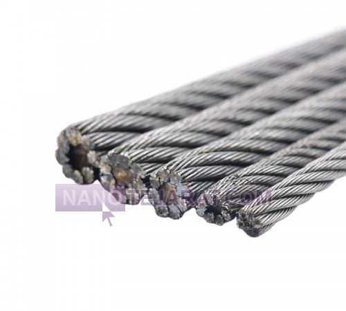 Elevator fiber and metal core rope
